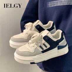 IELGY Sapatos Brancos Femininos Novo Estilo Nicho Design All-Match Casual Sola Macia Sapatos Esportivos de Estudante de