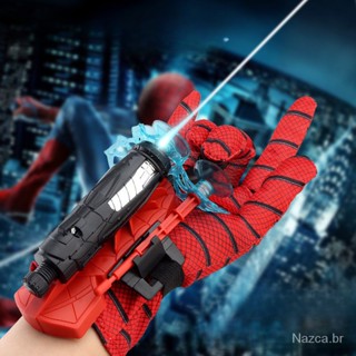 Lançador de otário do Homem-Aranha, luvas de cuspir, pode lançar discos voadores, kit de jogos para meninos, brinquedos ao ar livre