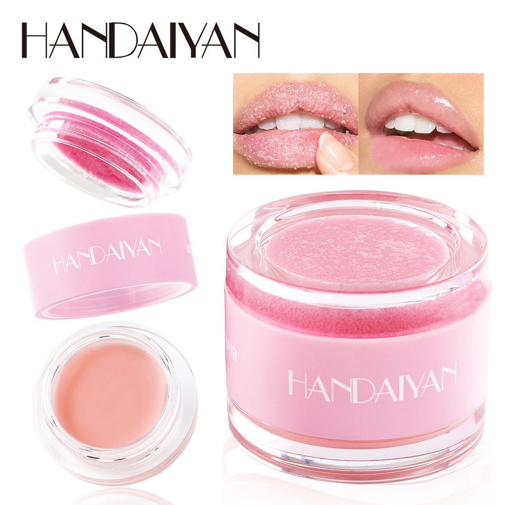 HANDAIYAN Máscara labial esfoliante esfoliante para os lábios Frosted Lip Mask 2 em 1 Duplo Efeito