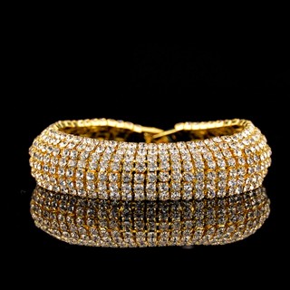 Bracelete De Ouro E Prata Com Corrente De Garra De Diamante Completa Moda Feminina Artesanato Versátil Brilhante