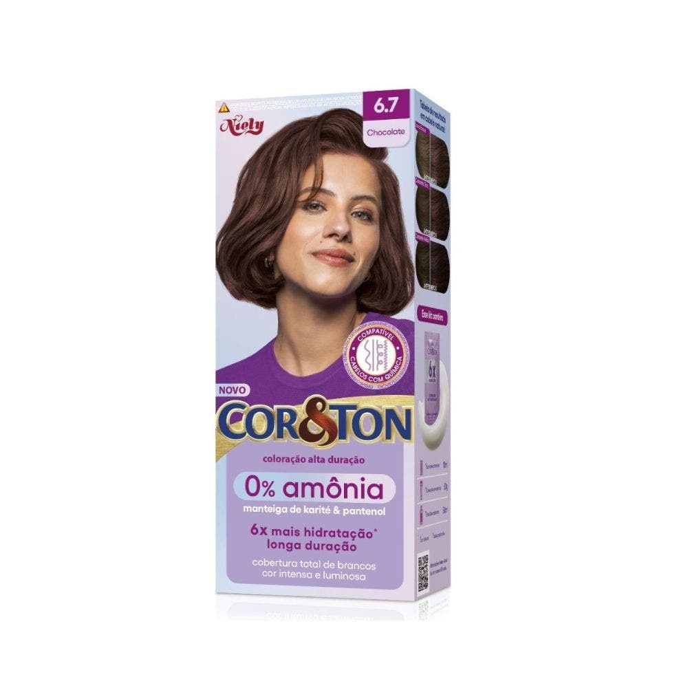 Tintura Cor&Ton Niely 0% Amônia 6.7 Chocolate em Oferta na Shopee