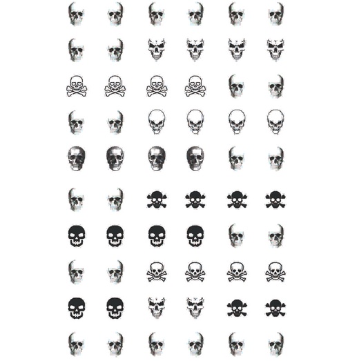 60 adesivos de unha 3D Caveira PRÉ PRONTO - 794-2
