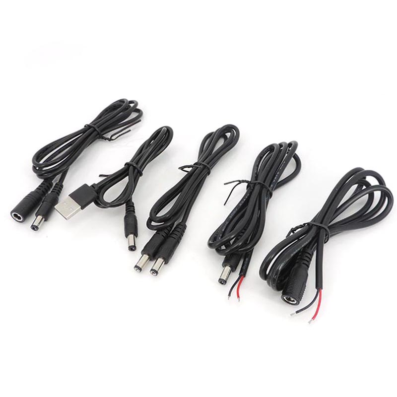 2pin DC usb Macho Para Fêmea Fonte De Alimentação Cabo De Carregamento 5.5x2.1mm Carga 5.5mm X 2.1mm Jack Plug Conector