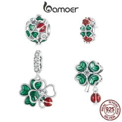 Bamoer 925 Sterling Sliver Charme De Quatro Folhas Clover Pendant Acessórios Para Pulseira