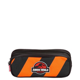 Estojo 2 Compartimentos Jurassic - Laranja
