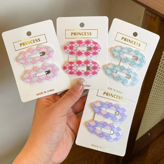 1pcs Sweet Girls Plaid Impresso Hairpin Bandas Laterais De Cabelo Quebrado Clipes De Pato