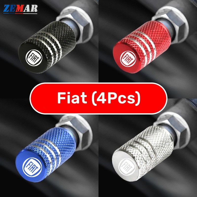 4Pcs Fiat Carro Tampas De Válvulas De Pneus A Laser Logotipo Impresso Automotivo Bicicleta Peças Metálicas Para Uno Toro 500 Bravo Punto Palio Argo Stilo Strada Mobi Forma Cilíndrica em Oferta na Shopee
