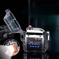 Isqueiro plasma Lanterna portátil à prova d'água e à prova de vento e com Acendedor Isqueiro Eletrico recarregavel