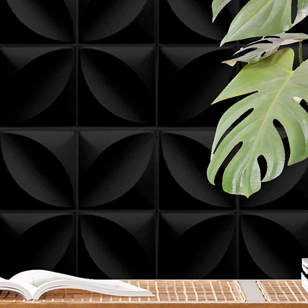 80 Placas PVC 3d Revestimento de Parede Decorativa Petalas Alto relevo Preto Quarto Sala 25cm x 25cm em Oferta na Shopee