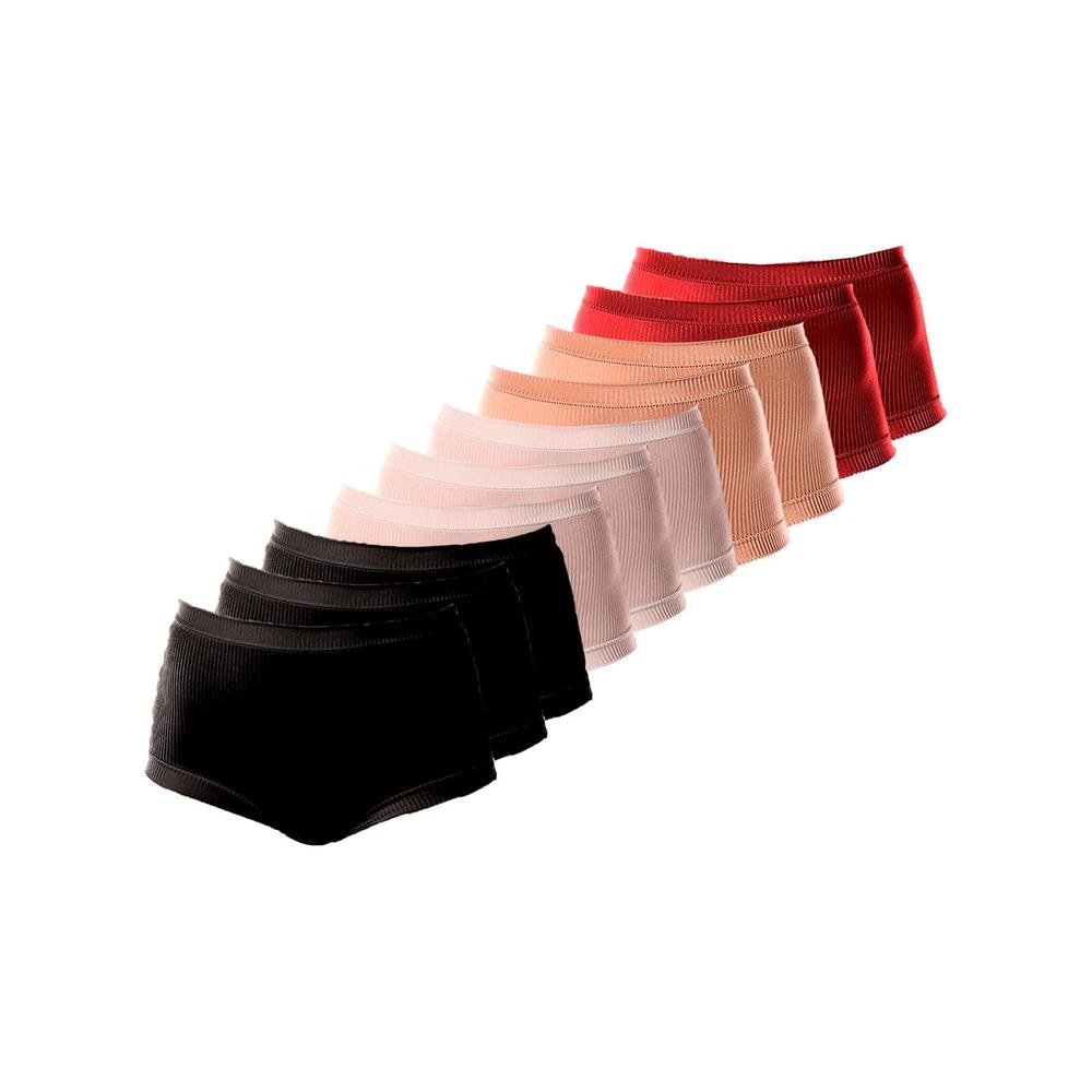 Kit com 10 Calcinhas DeMillus Calça Nova Bourbon Ref 26406 Colorido