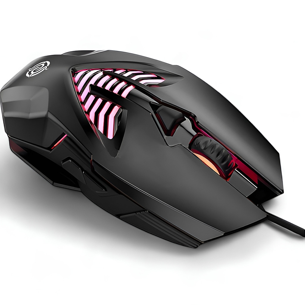 Mouse Gamer USB 3200 Dpi Ajustável LED RGB K-Snake Q1 Com Fio Óptico para Jogos PC - Preto