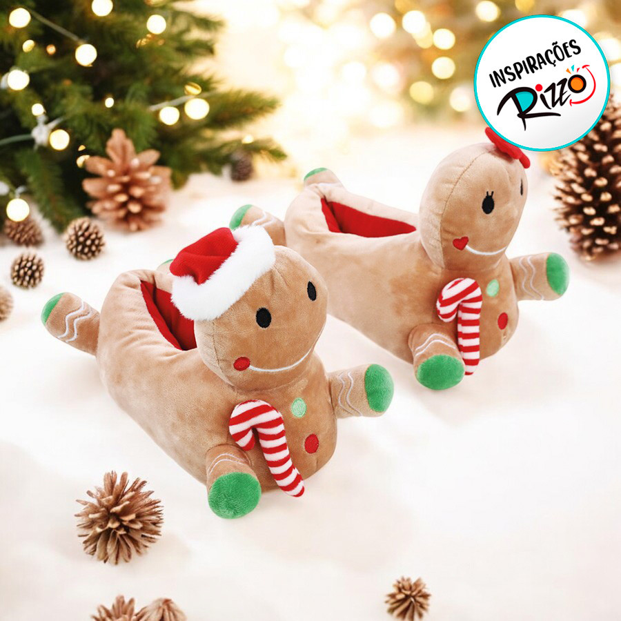 Detalhes do Pantufa Gingerbread 32-33  - 2 unidades - Cromus - Rizzo