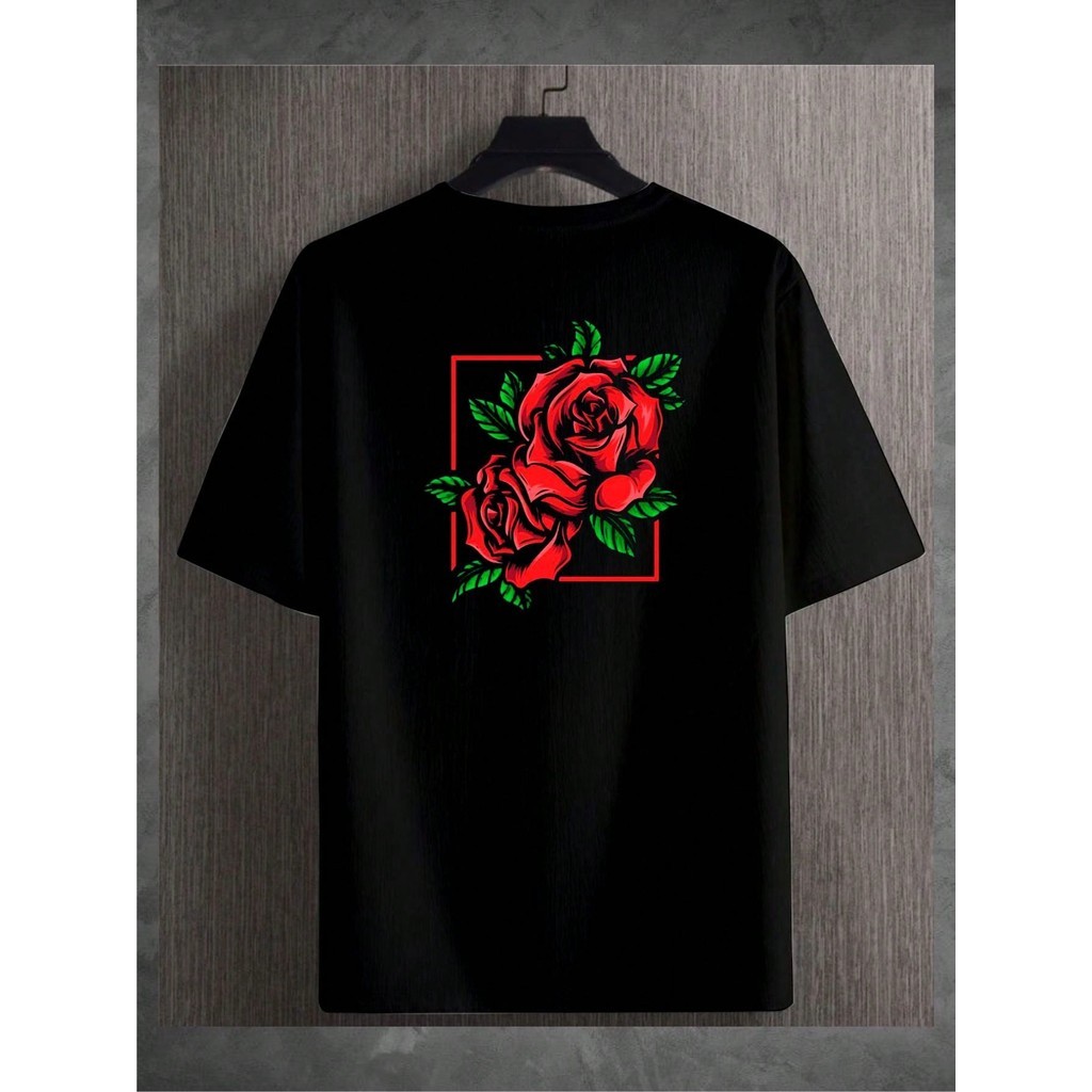 Camisetas T-Shirt time flor vermelha quadrado  modelo 1 unissex moda