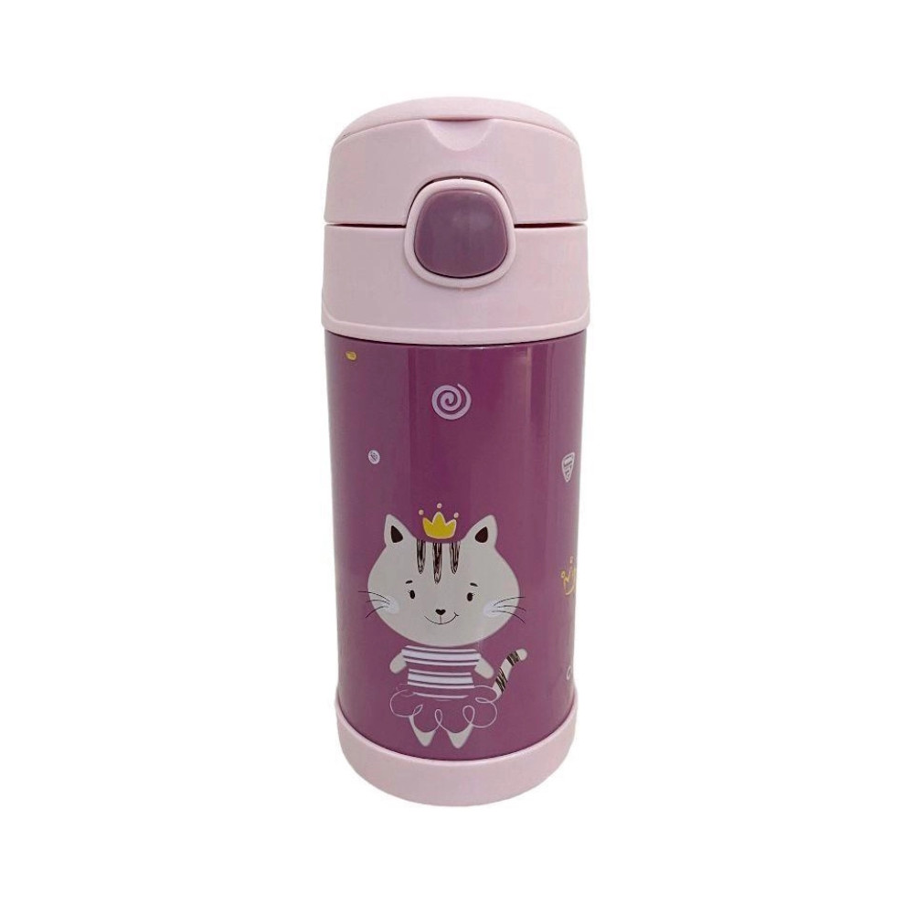 GARRAFA TERMICA DUPLA CAMADA CLINGO  ROSA GATINHA 270ML