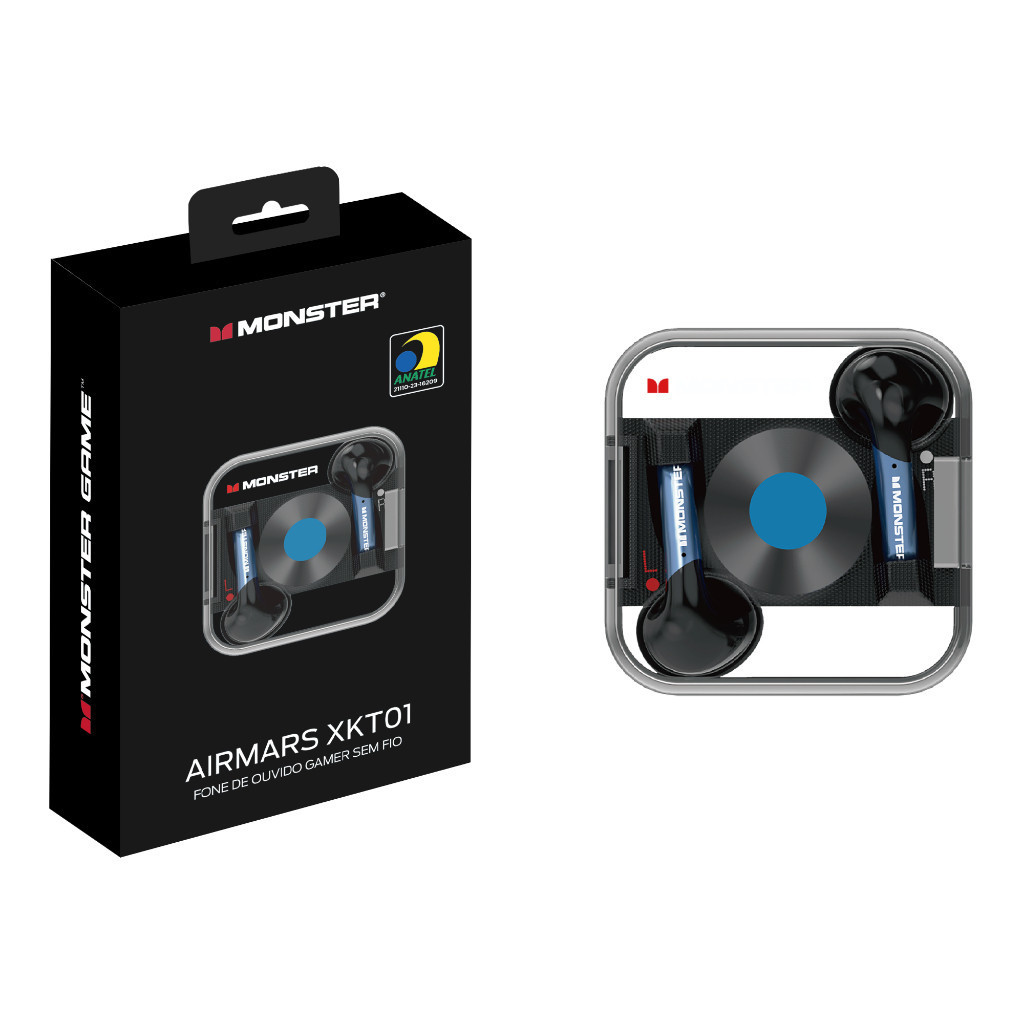 Fone de ouvido Sem Fio Monster Airmars XKT01 Preto