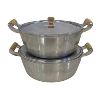 Jogo 2 Panelas Caçarolas Alumínio Grosso Fundido Batido Polido nº24 e 26 em Oferta na Shopee