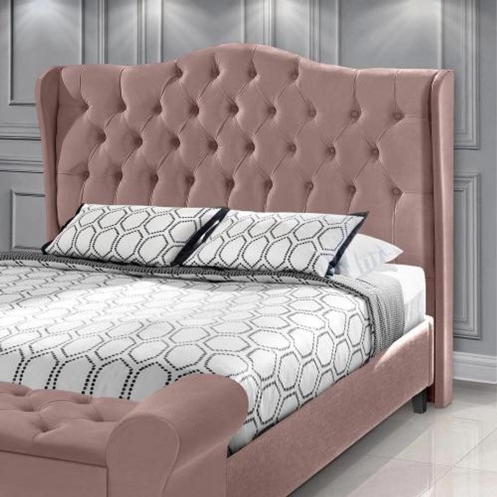 Cabeceira King Estofada Dubai Rose - Home & Living