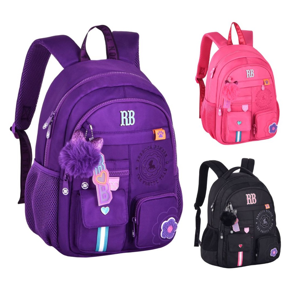 Mochila Escolar De Costas Rebecca Bonbon Nylon RB24545 em Oferta na Shopee