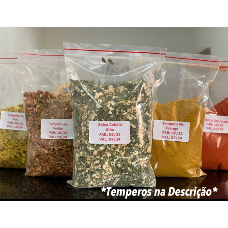 KIT 18 Temperos mais vendidos, com 100g cada!!! OFERTA LIMITADA