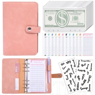 A6 PU Leather Budget Binder Notebook/6 Holes Loose-leaf Para Gestão Financeira/Dinheiro Cash Bill Envelopes Organizador/Folhas De Planejamento De Orçamento De Despesas Domésticas