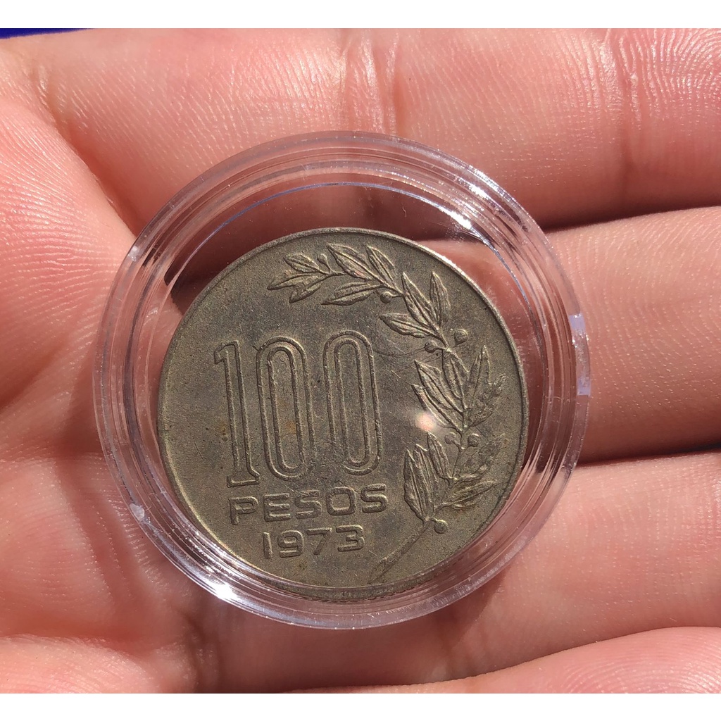 Moeda 100 Pesos 1973 Estrangeira Para Coleção raridade em Cápsula