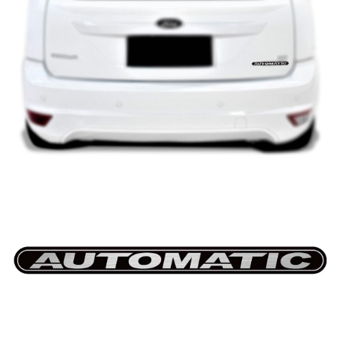Emblema Letreiro Porta Malas Resinado Escovado Preto AUTOMATIC ECOSPORT 06 a 12 FOCUS 08 a 13