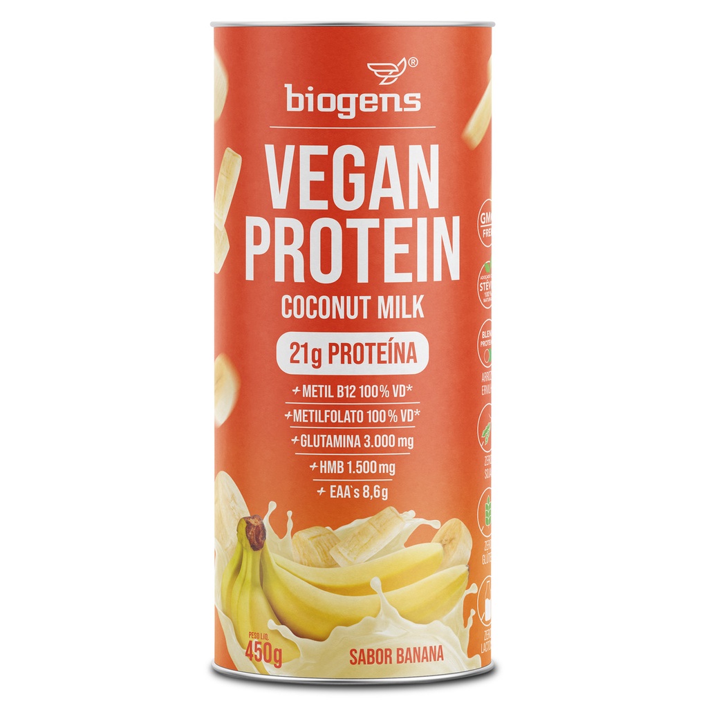 BIOGENS VEGAN PROTEIN 450G BANANA em Oferta na Shopee