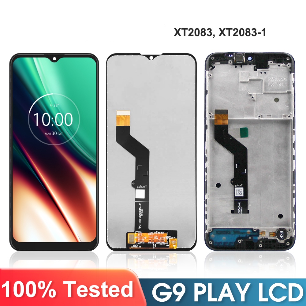 6.5" Display G9 Play&E7 Plus Compativel XT2083 Frontal Tela Substituição Com Aro