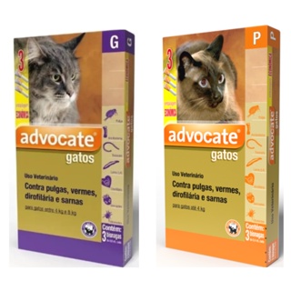 01 Advocate Gatos até 4kg e 01 Advocate Gatos de 4 a 8kg em Oferta na Shopee