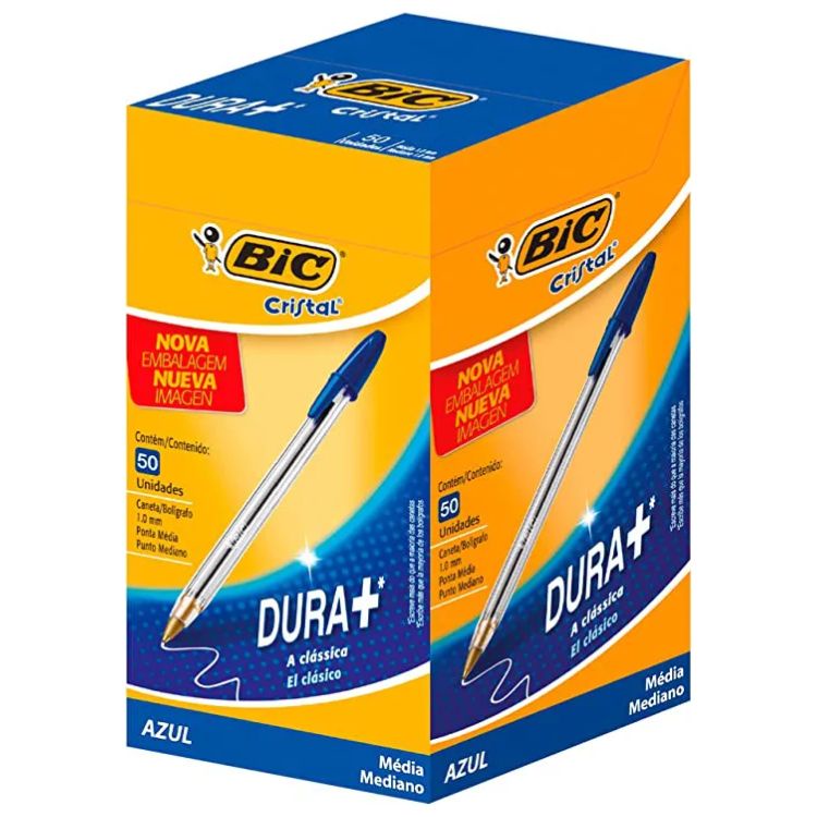 Caixa C/50 Canetas Esferográficas Cristal Azul 1.0mm BIC