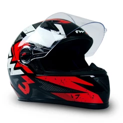 Capacete Fechado Narigueira Vermelho ABS Forro Removivel Tamanho 58 Modelo GTN Speed FW3 Inmetro
