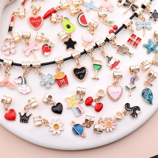 Random Mixing 30pcs Colorful Esmalte Lovly Acessórios Para Pulseira De Encanto Feminino Personalizada Jóias