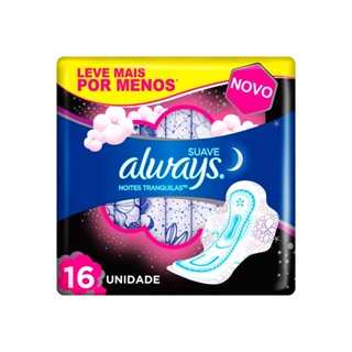 Absorvente Always com Abas Suave Noturno Lv16 Pg14 em Oferta na Shopee