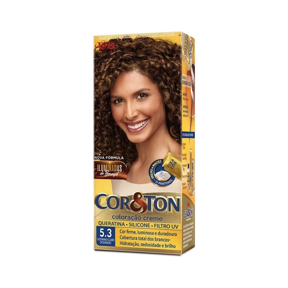 Tintura Cor & Ton 5.3 Castanho Claro Dourado em Oferta na Shopee