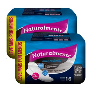 Kit 2 Absorventes Naturalmente Max Noturno com Abas Leve 16 Pague 13