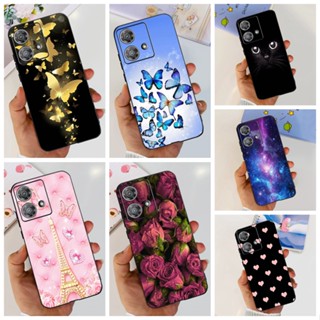 Capa De Celular Motorola Edge 40 Neo 5G XT2307-1 Moda Estética À Prova De Choque Astronauta Gato Fofo Pintado Soft TPU Bumper