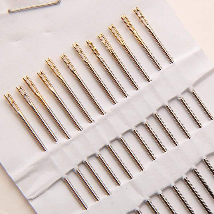 24 Agulhas Manual Sortidas Cego Deficiente Visual Costura kit