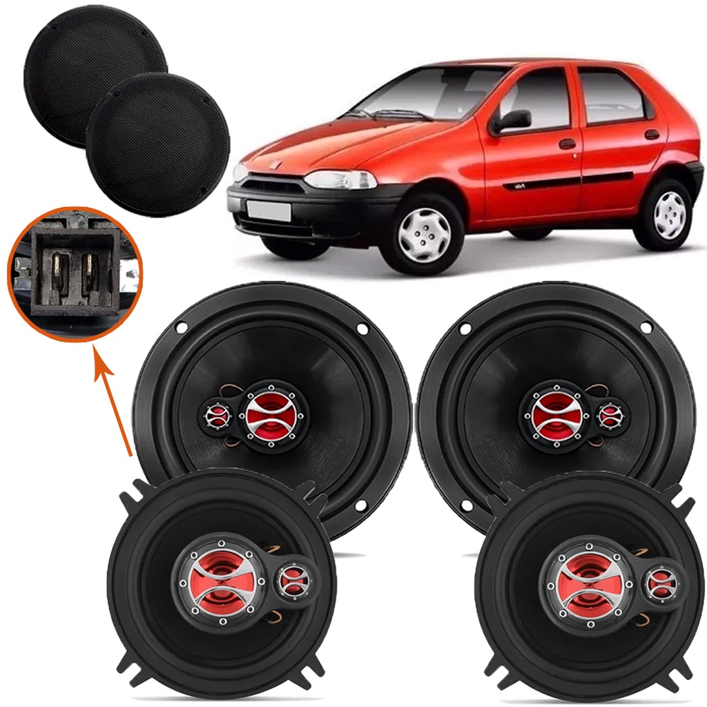 Kit Alto Falante Palio G1 e Uno Mille C/Tela 240W - KFT.032