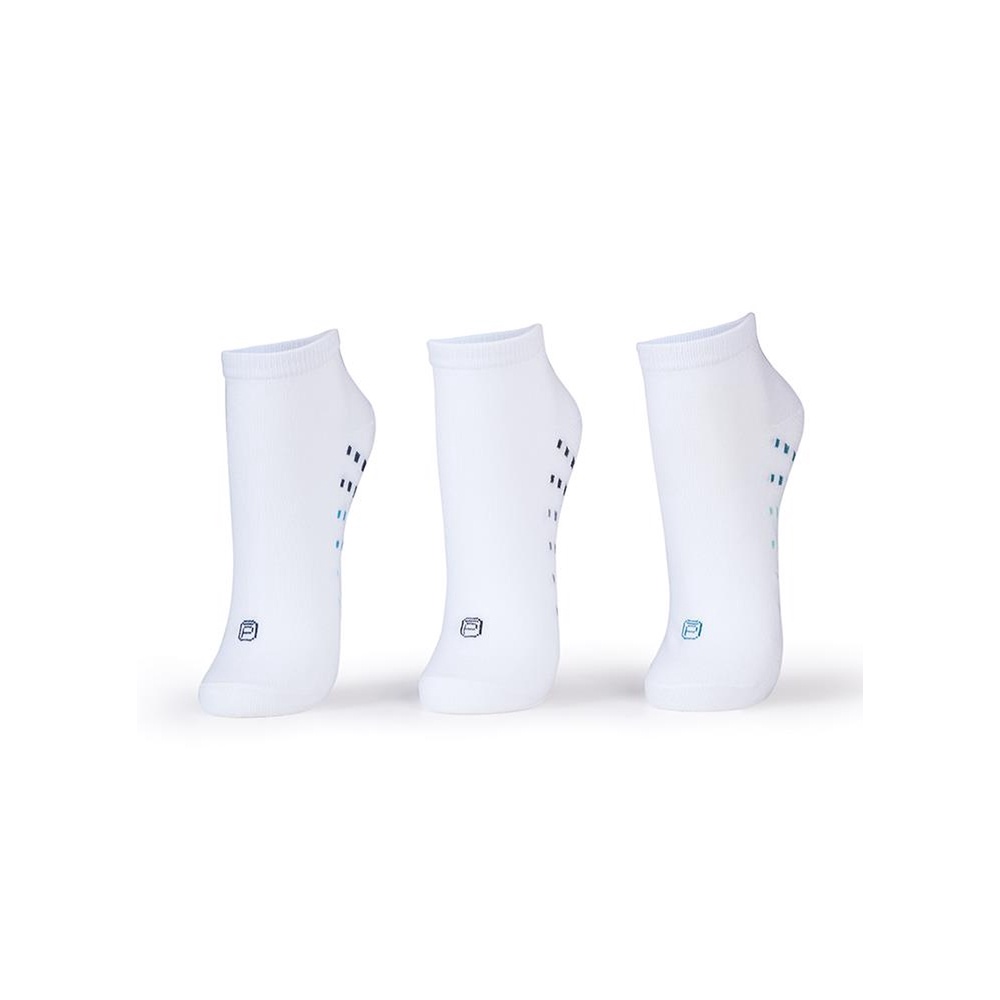 Kit com 3 Meias Brancas Adulto Cano Curto Unissex Lisa Puket