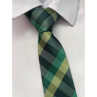 Gravata Xadrez Semi Slim Verde