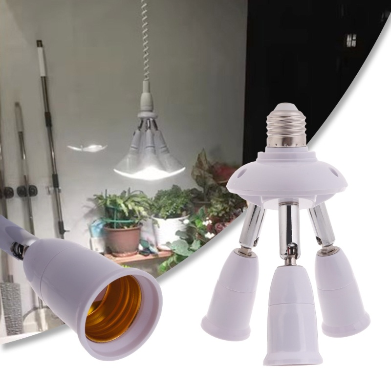Estone Flexível E27 A E27 Base Luz Suporte Lâmpada Soquete Divisor Conversor