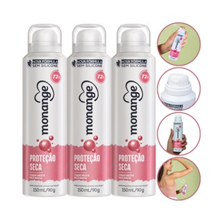 Kit 3 Desodorante Aerosol Proteção Seca 48H Monange 150Ml