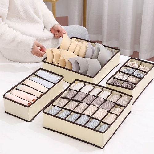 Colmeia Organizadora Divisórias " P - M - G " Bege Organizados Gaveta em Oferta na Shopee