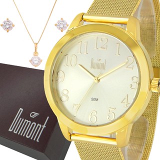 Relógio Feminino Dumont Dourado Prova D