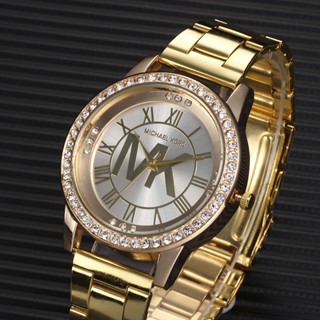2024 Novo Relógio De Luxo Rose Gold Rhinestone Ladies Watch Top Brand Casual Quartzo De Aço Inoxidável Mk