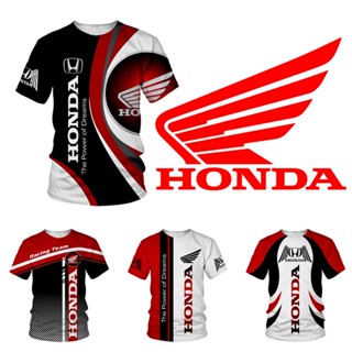 Camiseta Estampada Com O Logotipo Do Carro Honda 3D sporty style casual fashion 2024size S-5XL Para Homens E Mulheres