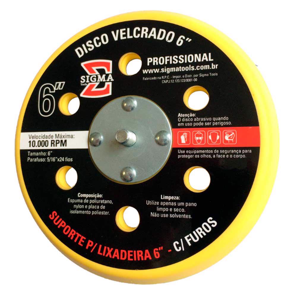 Disco Base Velcrado 6 Polegadas com Furos SIGMA em Oferta na Shopee