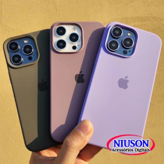 Capa De Silicone Líquido De Luxo Para Telefone iPhone 15 14 13 12 11 Pro Max 14 15 Plus Proteção Contra Choques Câmera