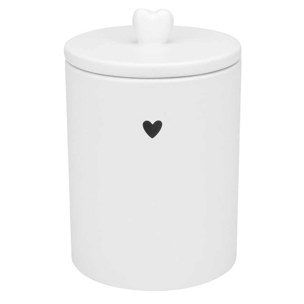 Pote Potiche Decorativo de Cerâmica Heart Branco Lyor