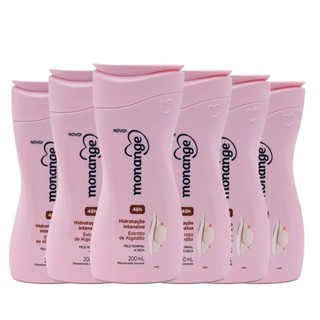 kit Creme Hidratante Corporal Monange Hidratação Intensiva Extrato De Algodão 200ml - 6 Unidades